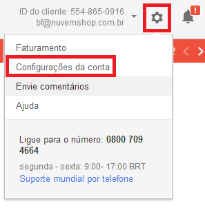 Estrutura conta Ads